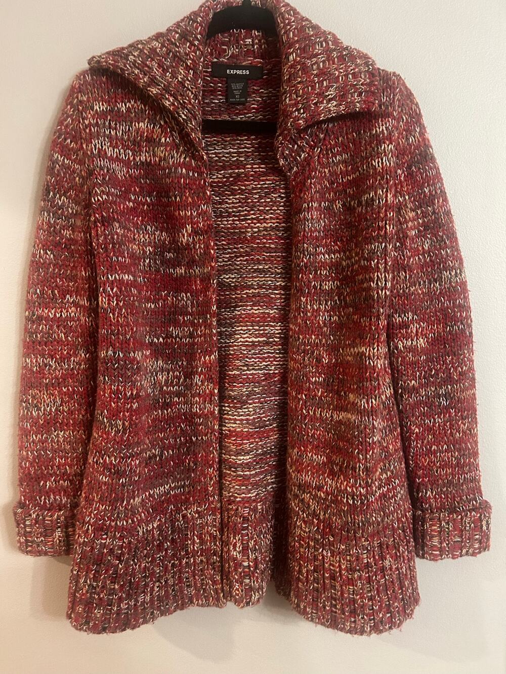 Open Front oversized Marled Sweater XS Wool Blend Boho Cabin Whimsigoth Goblin